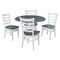 International Concepts Round 42 in. Dual Drop Leaf Dining Table with 4 Ladderback Chairs - 5 Piece Dining Set, 42 in W K05-42DP-C617-4 - alternate 1